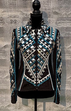 Black, Teal, Silver and White All Day Jacket