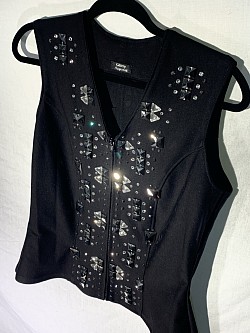 Black Vest with Rhinestones