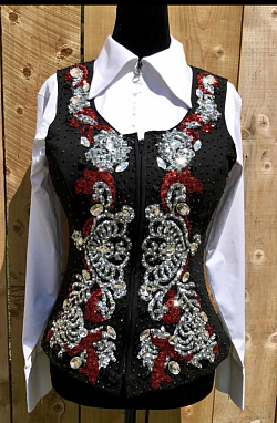 Black, Red and Silver Vest