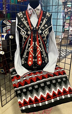 Black, Red and Silver Vest