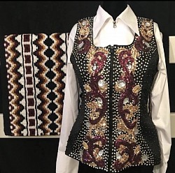 Black, Gold and Burgundy Vest