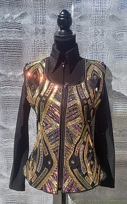 Black Sequin Multicolored Vest $350